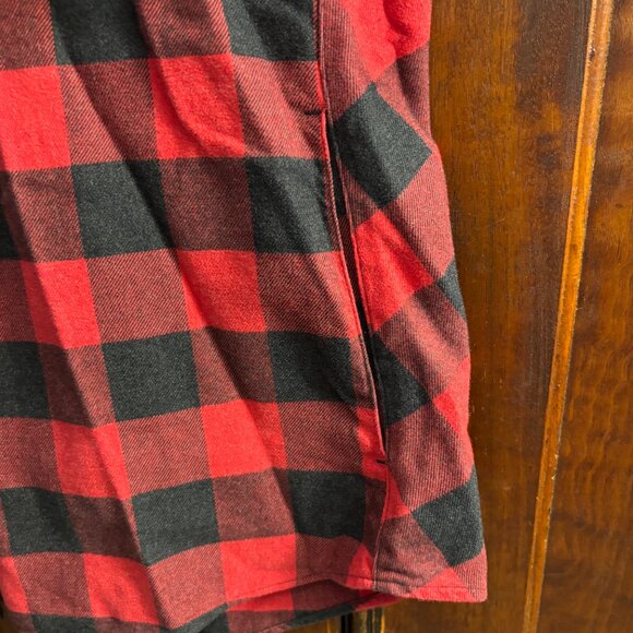 Under Armour plaid flannel shacket with grey cotton knit hood - Picture 5 of 13